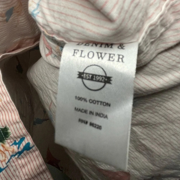 Denim & Flower Ricky Singh Hawaiian Short Sleeve Shirt Men’s Size Medium Hula - Picture 6 of 7